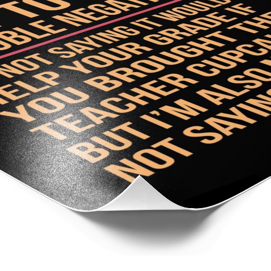 Doppelter negativer Englischlehrer Fotodruck (Ecke)