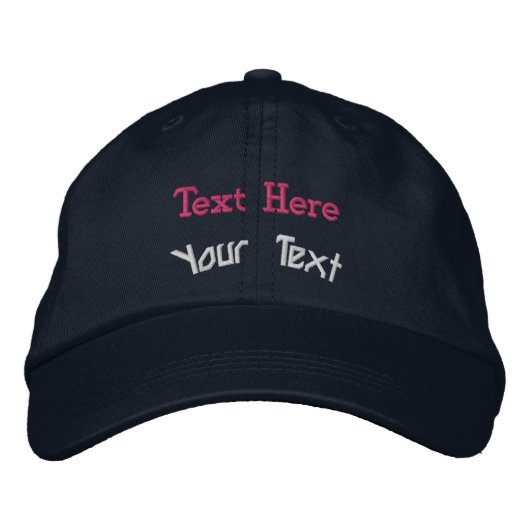 Doppelter personalisierter Text Exklusiv einstellb Bestickte Baseballkappe (Vorderseite)