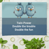 Doppelter Power doppelter Ärger doppelter Spaß Geschirrtuch (Gefaltet)