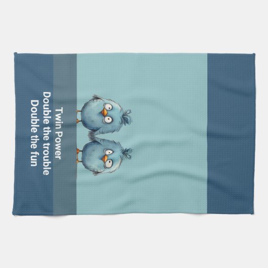 Doppelter Power doppelter Ärger doppelter Spaß Geschirrtuch (Horizontal)