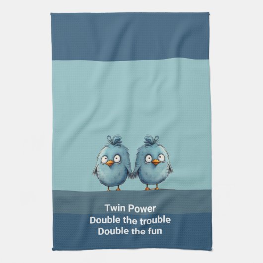 Doppelter Power doppelter Ärger doppelter Spaß Geschirrtuch (Vertikal)