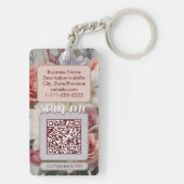 Doppelter QR-Code für Blume zur Reduzierung von Un Schlüsselanhänger (Rückseite)