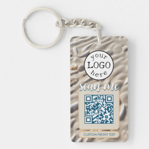 Doppelter QR-Code für Sandy Beach Schlüsselanhänger