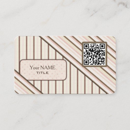 Doppelter QR-Code Retro-Rosa Visitenkarte (Vorderseite)