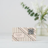 Doppelter QR-Code Retro-Rosa Visitenkarte (Stehend Vorderseite)