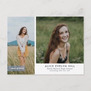 Doppelter Rahmen-Abschluss-Postkarte Ankündigungspostkarte