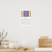 Doppelter Regenbogen-Barcode-Kalender 2027 Poster (Küche)