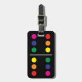 Doppelter Regenbogen-Domino-Gepäckanhänger Gepäckanhänger (Vorderseite vertikal)