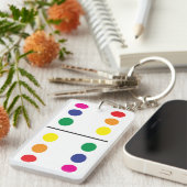 Doppelter Regenbogen-Domino-Schlüsselanhänger Schlüsselanhänger (Vorderseite rechts)