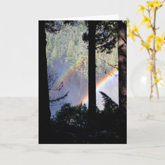 Doppelter Regenbogen durch Bäume Karte (Gelbe Blume)