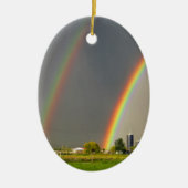 Doppelter Regenbogen Idahos Keramik Ornament (Vorne)