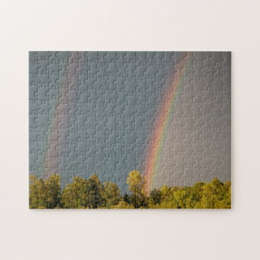 Doppelter Regenbogen, Puzzlespiel des Foto-11x14 Puzzle (Horizontal)