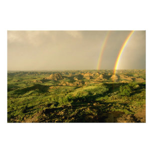 Doppelter Regenbogen über Painted Canyon in Theodo Fotodruck