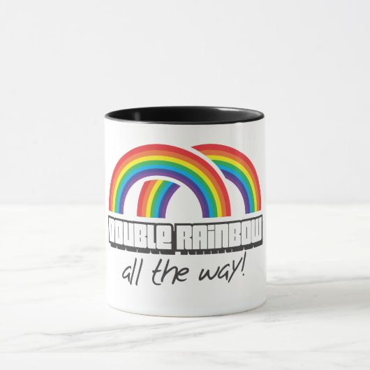 Doppelter Regenbogen, vollständig! (Licht) Tasse (Zentrum)