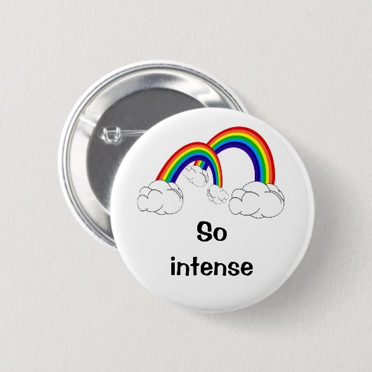 Doppelter Regenbogen vollständig über dem Himmel Button (Vorne & Hinten)