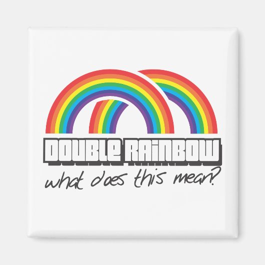 Doppelter Regenbogen, was ist das gemein? Magnet (Vorne)
