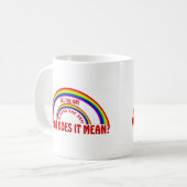 DOPPELTER REGENBOGEN - WAS TUT ES GEMEIN? KAFFEETASSE (Vorderseite Links)