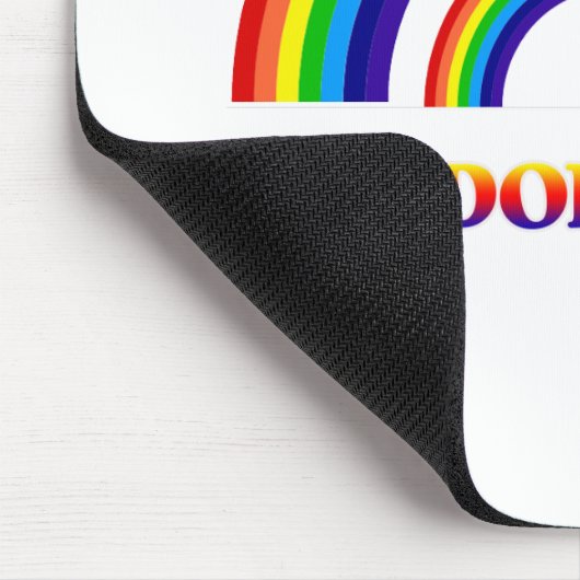 Doppelter Regenbogen. Was tut es gemein? Mousepad (Ecke)