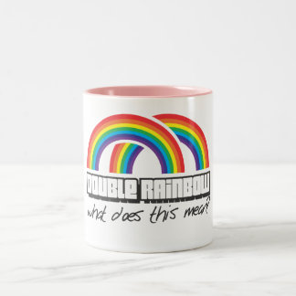 Doppelter Regenbogen, was tut gemeines dieses? Zweifarbige Tasse