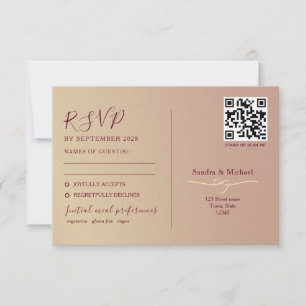 Doppelter Romantischer Hochzeits-QR-Code RSVP Karte