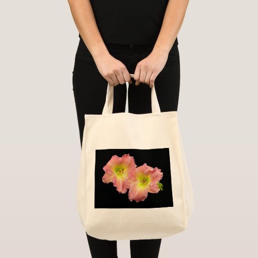 Doppelter Rosa Lilien Einkaufsbeutel Tragetasche (Vorderseite (Produkt))