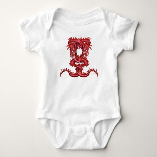 Doppelter roter Drache Baby Strampler (Vorderseite)