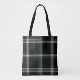 Doppelter Schwarz-weißer grüner Tartan kariert Tasche