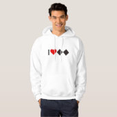 DOPPELTER SCHWARZER DIAMANT-SKIFAHRER 'ICH HEART HOODIE (Vorne ganz)