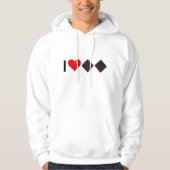 DOPPELTER SCHWARZER DIAMANT-SKIFAHRER 'ICH HEART HOODIE (Vorderseite)
