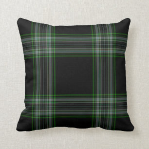 Doppelter schwarzer grüner riesiger Tartan karier Kissen