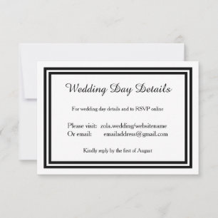 Doppelter schwarzer Schnitt - Details zum Hochzeit Einladung