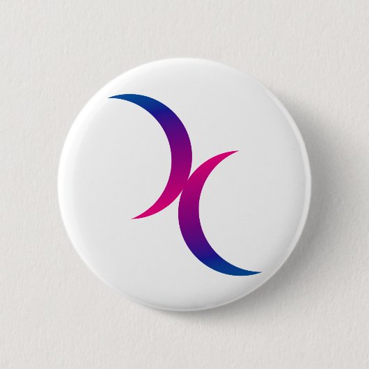 Doppelter sichelförmiger Mond-bisexuelles Button (Vorderseite)
