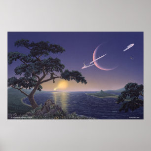 Doppelter Sonnenuntergang Poster