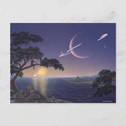 Doppelter Sonnenuntergang Postkarte (Vorderseite)