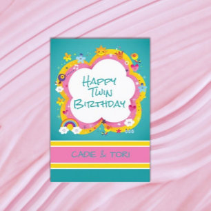 Doppelter Spaß! Twins Custom Geburtstag Karte