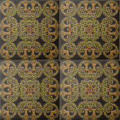 Doppelter Tree des Lebens Imitate auf schwarzem Em Fliese