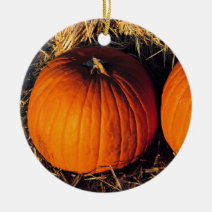 Doppelter Vintage-Kürbis Keramik Ornament