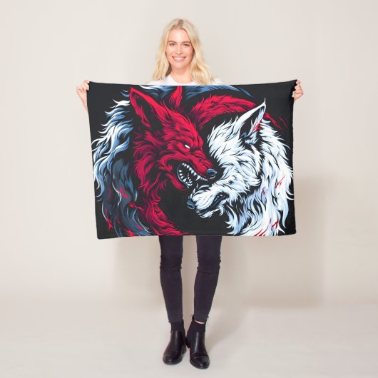Doppelter Wilder Mondwolf Fleecedecke (Beispiel)