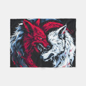 Doppelter Wilder Mondwolf Fleecedecke (Vorderseite (Horizontal))