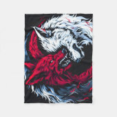 Doppelter Wilder Mondwolf Fleecedecke (Vorderseite)