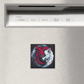 Doppelter Wilder Mondwolf Magnet (In Situ (Geschirrspüler))