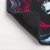 Doppelter Wilder Mondwolf Mousepad (Ecke)