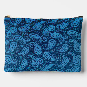 „Doppeltes blaues Paisley-Muster“ Kosmetik-Accesso Zubehörtasche