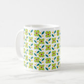 Doppeltes Blumen-Muster-Grün Kaffeetasse (Vorderseite Links)
