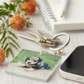 Doppeltes Foto-Andenken Adele 6wks Schlüsselanhänger (Vorderseite rechts)