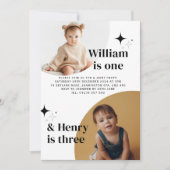 Doppeltes Foto Gemeinsame Geburtstagseinladung Einladung (Vorderseite)