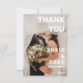 Doppeltes Foto groß und kühn Hochzeit Dankeschön K Einladung (Vorderseite)