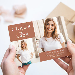 Doppeltes Foto Klasse des Abschlusses 2025 Ankündigung