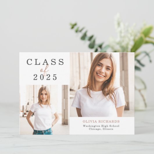 Doppeltes Foto | Klasse des Abschlusses 2025 Ankündigung (Stehend Vorderseite)