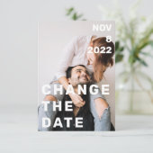 Doppeltes Foto modern groß und kühn ändern das Dat Einladung (Stehend Vorderseite)